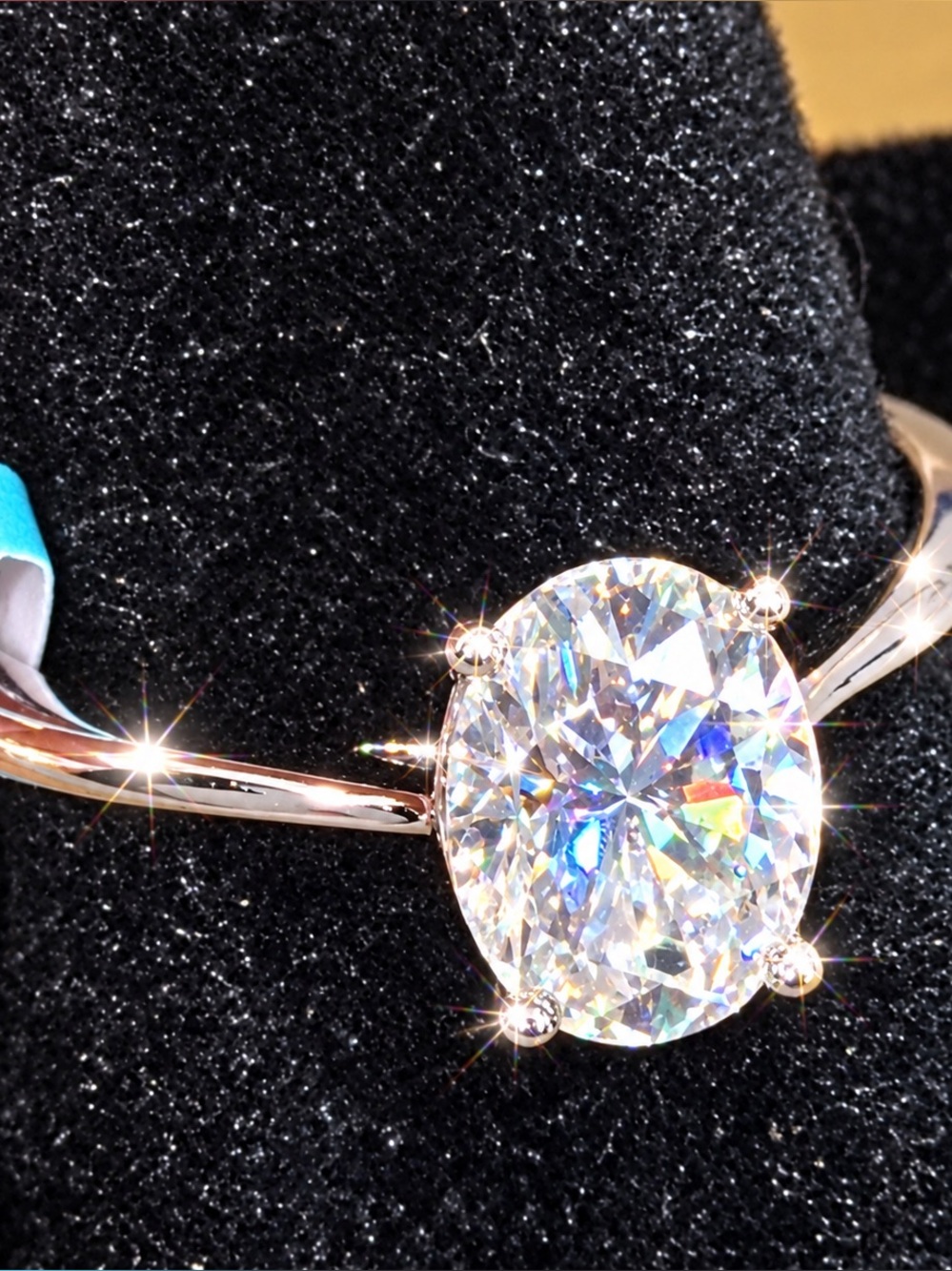 925 Sterling Moissanite 1.50 CTW solitaire size 7 ring